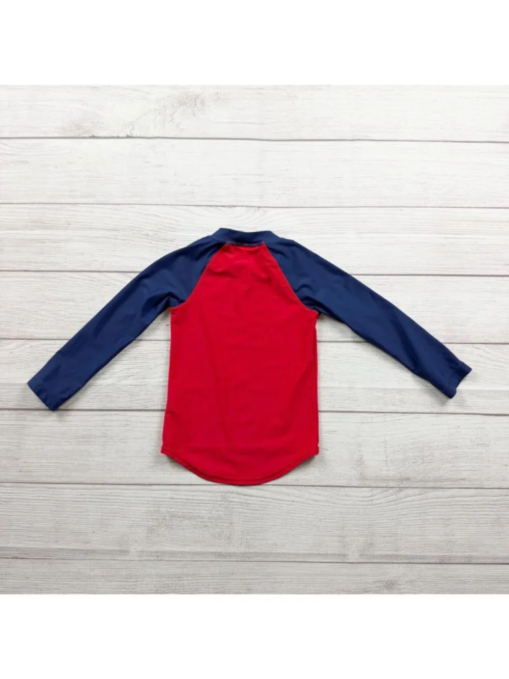 Polarn O. Pyret Long Sleeve Raglan Baby Swim Shirt Red Blue UPF 50+ 1-2 Years